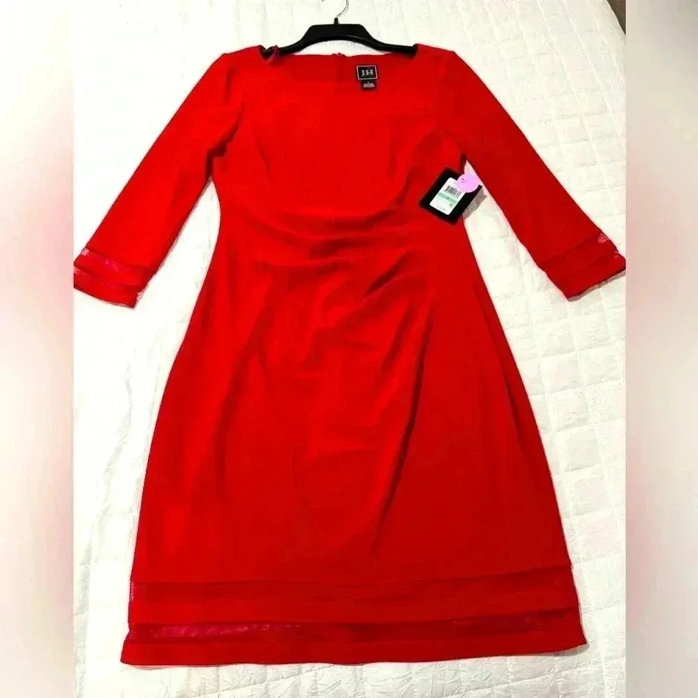 NWT JH Red Fully Lined Party Dress - Size 8
